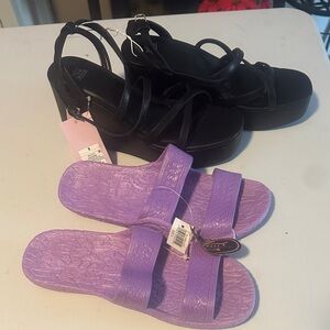 wild fable Black Strappy Platform Sandals